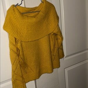 LC Lauren Conrad Mustard Cowl Neck Sweater